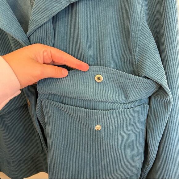 Anthropologie Avec Les Filles Corduroy Cropped Jacket Blue Women's Size L - Picture 6 of 9
